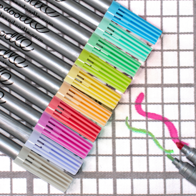 Eat Sleep Doodle : Zestaw zmywalnych pisaków 10 sztuk pastelowe kolory