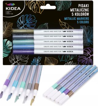 KIDEA : Pisaki metaliczne 5 kolorów