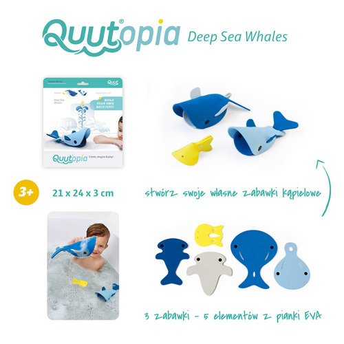 QUUT : Zestaw puzzli piankowych 3D Quutopia Wieloryby