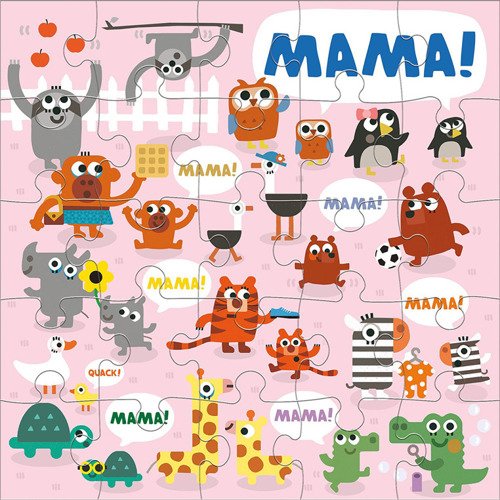 Mudpuppy : Puzzle podłogowe Jumbo Mama 25 elementów 2+